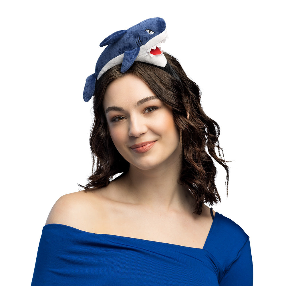 Serre-tête Requin Bleu Amusant - Accessoire Fête Enfant et Adulte