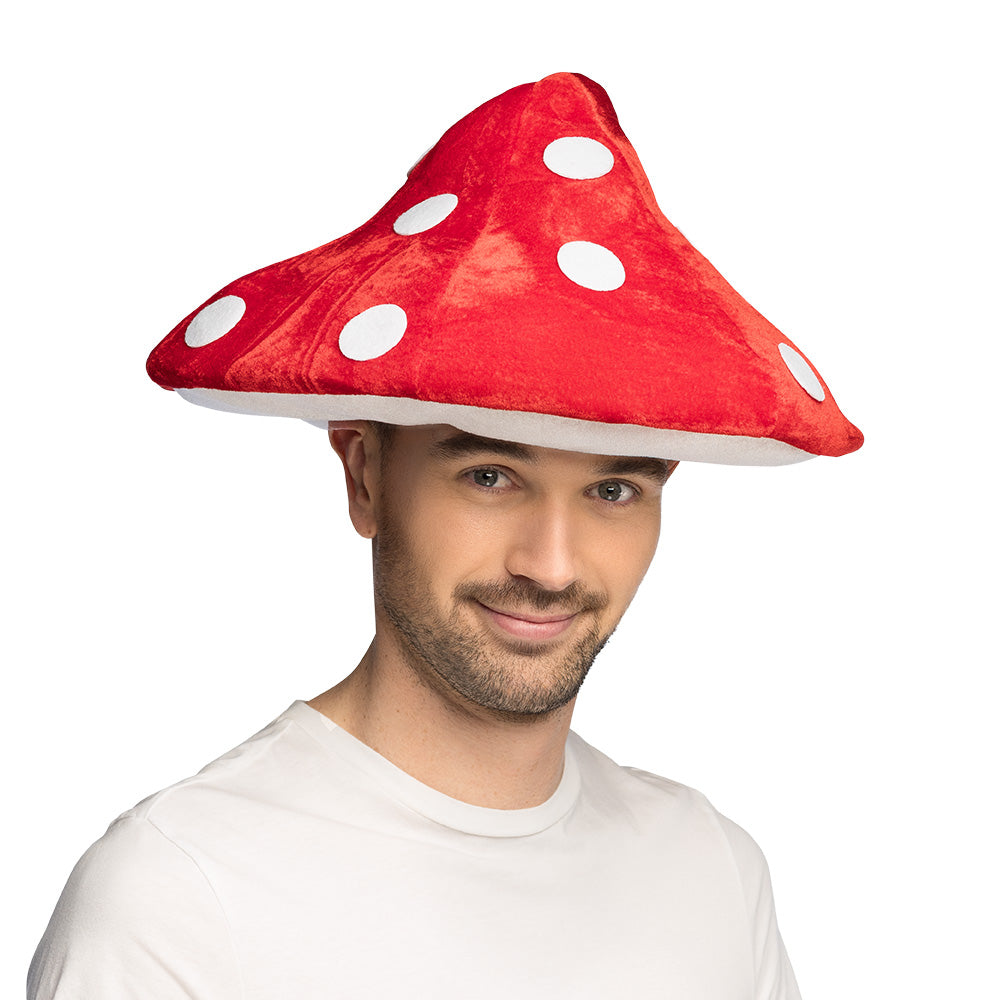 Chapeau Champignon Rouge à Pois Blancs - Déguisement Amanite