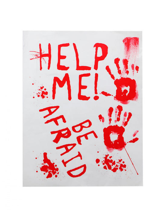 Affiche ensanglantée help me 42 x 19 cm