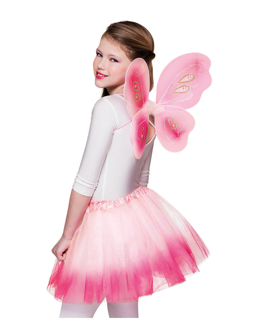 Ailes et tutu rose pastel papillon fille