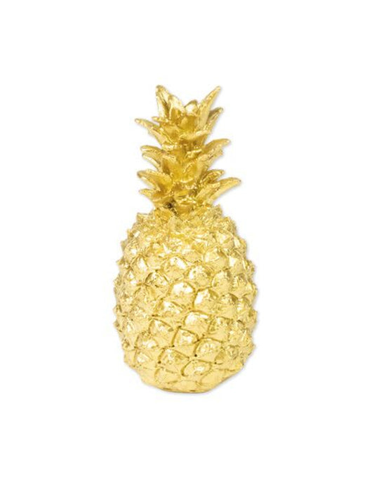 Ananas décoratif en résine doré 18 cm