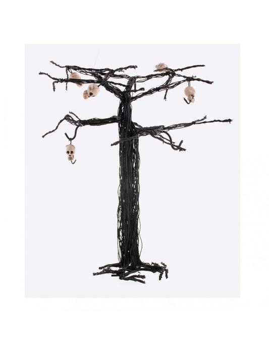 Arbre d'Halloween avec crânes 28 cm