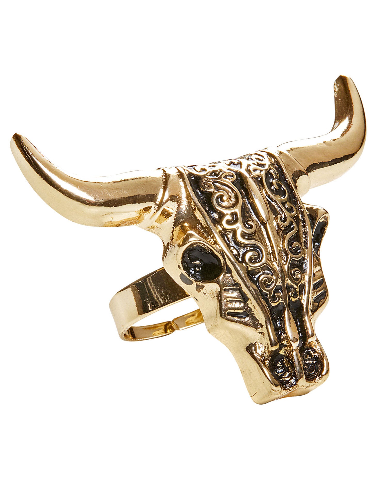 Bague crâne buffalo dorée adulte