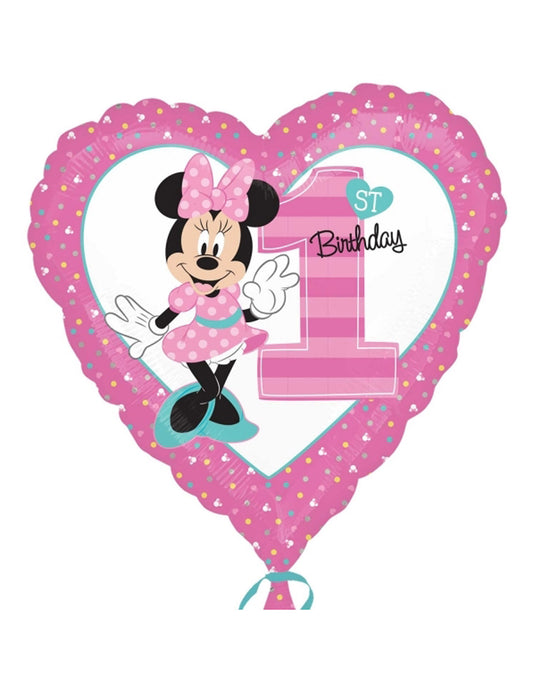 Ballon aluminium 1er Anniversaire Minnie  43 cm