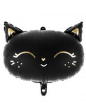 Ballon aluminium chat noir 48 x 36 cm