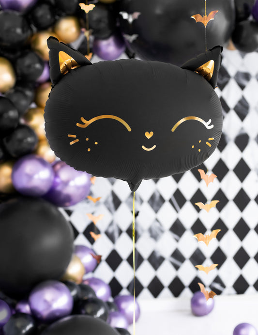 Ballon aluminium chat noir 48 x 36 cm