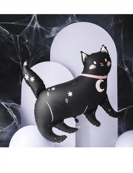 Ballon aluminium chat noir Halloween 96 x 95 cm