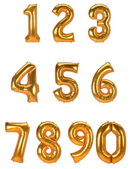 Ballon aluminium chiffre doré 134 cm