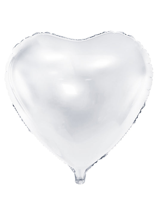 Ballon aluminium coeur blanc 45 cm