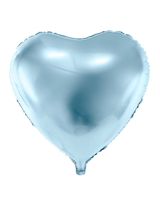 Ballon aluminium coeur bleu clair 46 cm