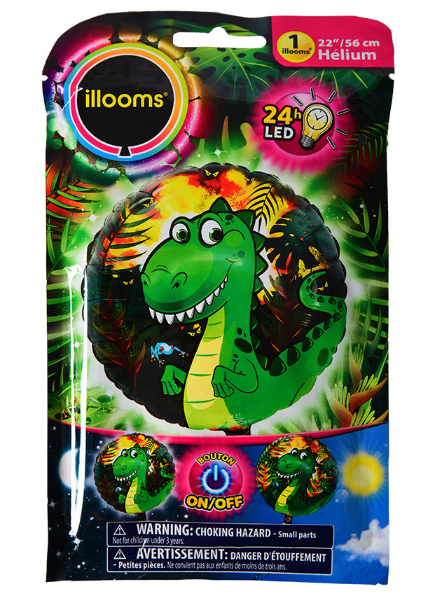 Ballon aluminium dinosaure LED Illooms® 50 cm