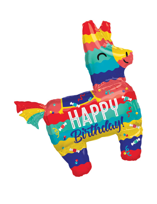 Ballon aluminium Piñata Lama Happy Birthday 73 x 83 cm