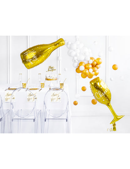 Ballon aluminium flûte cheers doré 28 x 80 cm