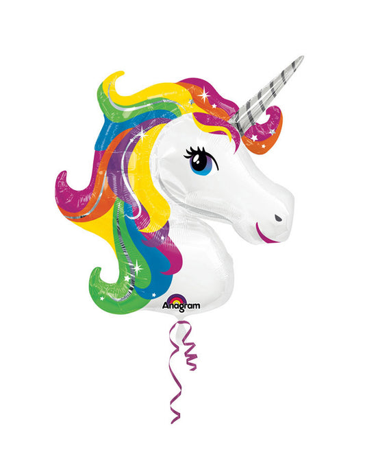 Ballon aluminium géant Licorne 83 x 73 cm