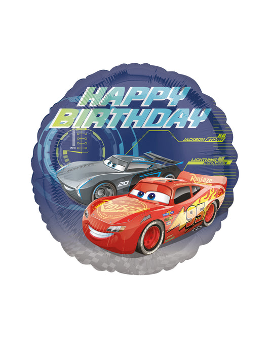 Ballon aluminium Happy Birthday Cars 3 43 cm