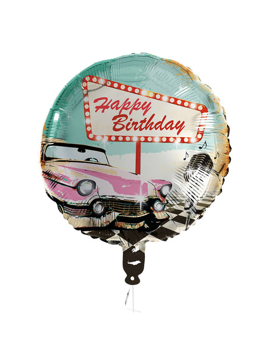 Ballon aluminium Happy Birthday Rock'n'roll  45 cm