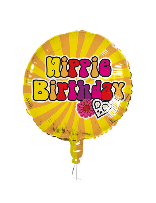 Ballon aluminium Hippie Birthday 45 cm