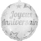 Ballon aluminium joyeux anniversaire blanc 45 cm