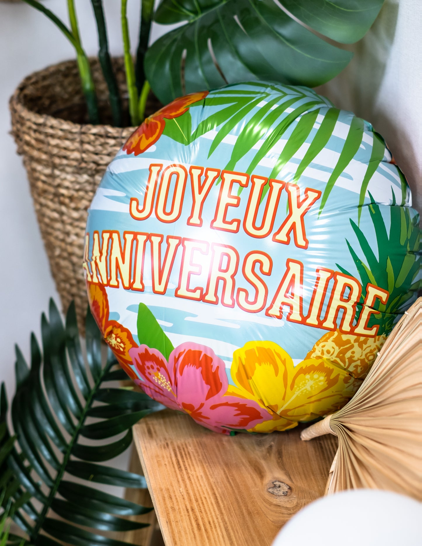 Ballon aluminium Joyeux Anniversaire Paradise 45 cm