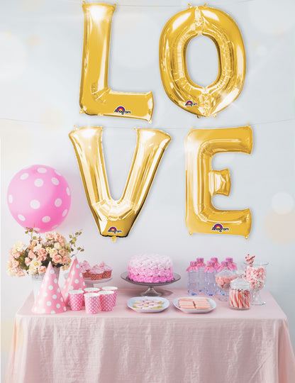 Ballon aluminium lettre dorée 86 cm