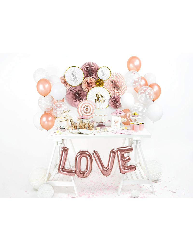 Ballon aluminium lettres LOVE rose gold 140 x 35 cm