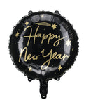 Ballon aluminium noir et or Happy New Year 45 cm