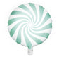 Ballon aluminium sucette menthe et blanc 45 cm