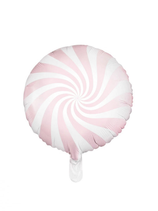 Ballon aluminium sucette rose et blanc 35 cm