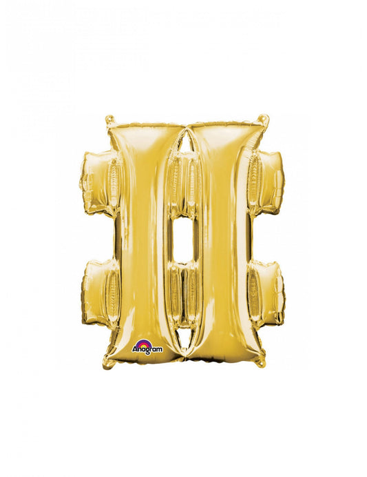 Ballon aluminium symbole # doré 33cm