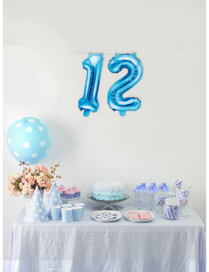 Ballon en aluminium chiffre bleu 33 cm
