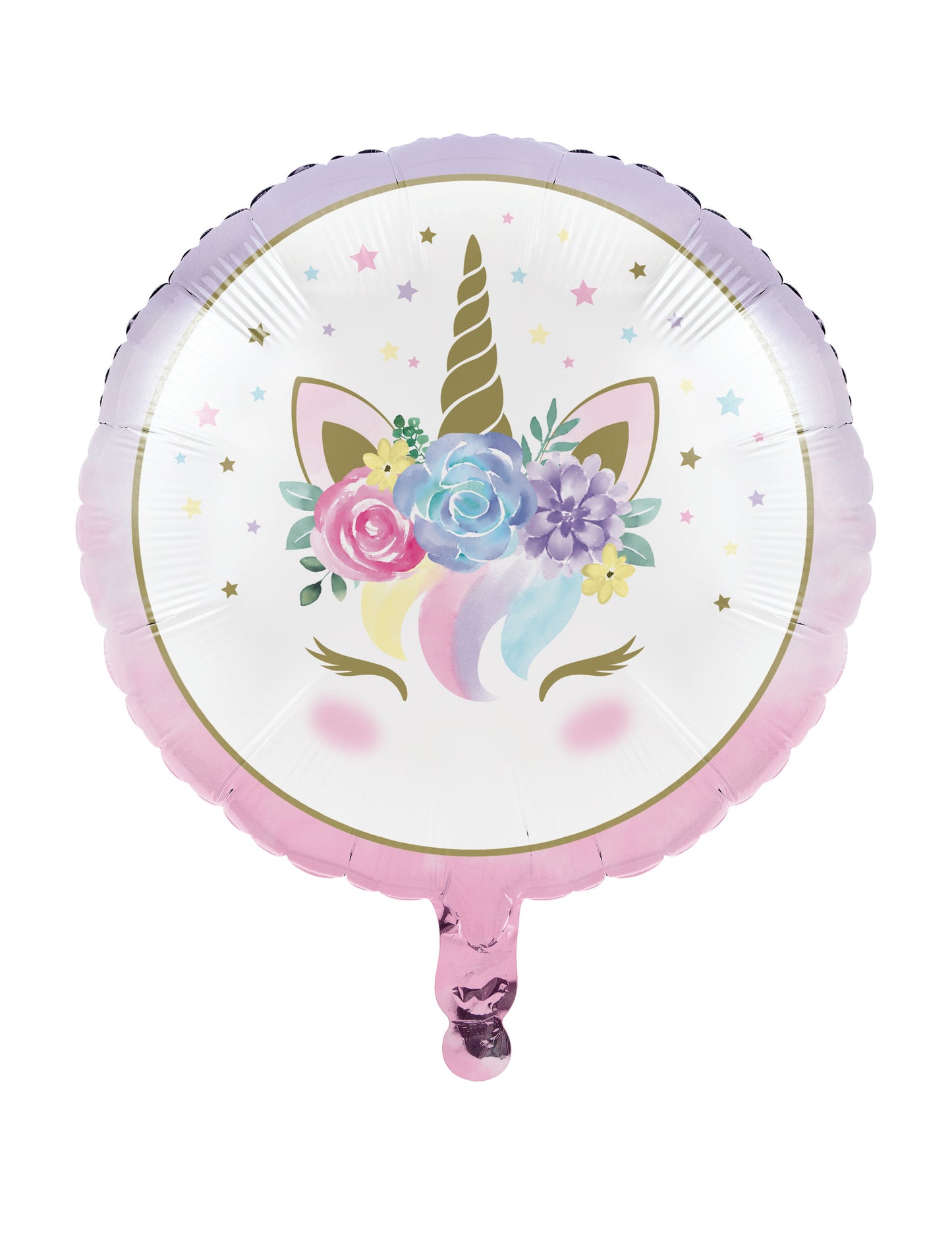 Ballon en aluminium licorne féerique blanc 45 cm