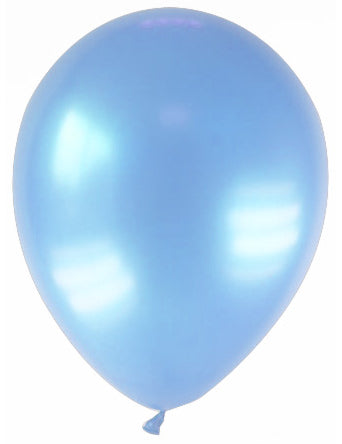 12 Ballons métallisés bleu clair 28 cm