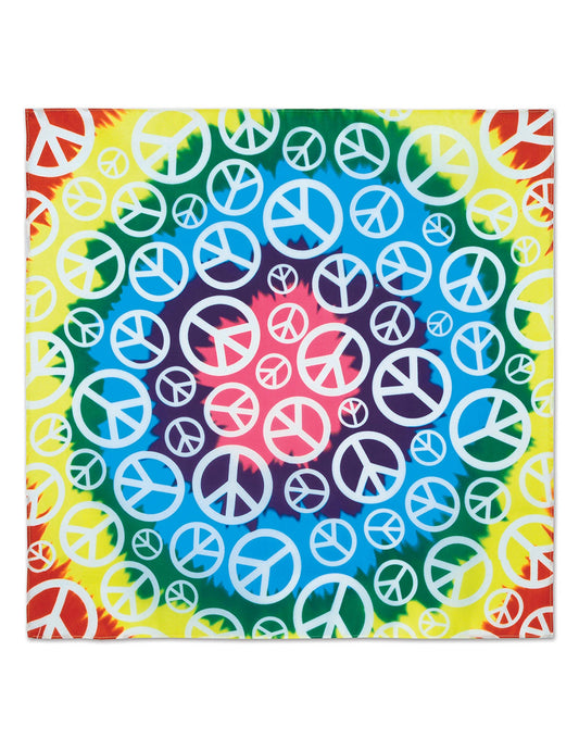 Bandana Hippie Peace multicolore 55 x 55 cm