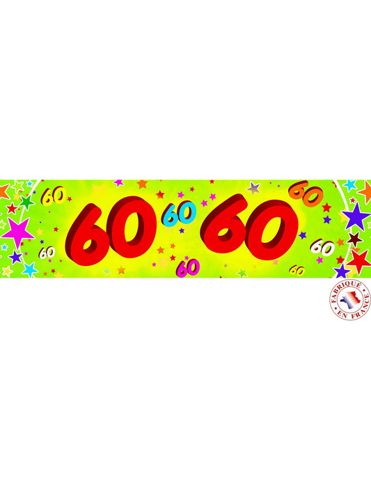 Banderole papier 60 ans 0,16x2,44m