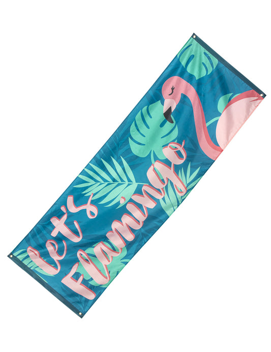 Bannière Let's Flamingo Flamant Tropic en tissu 74 x 220 cm