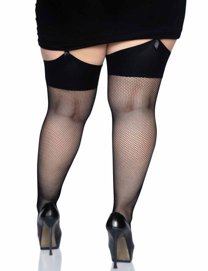 Bas résille noirs grande taille