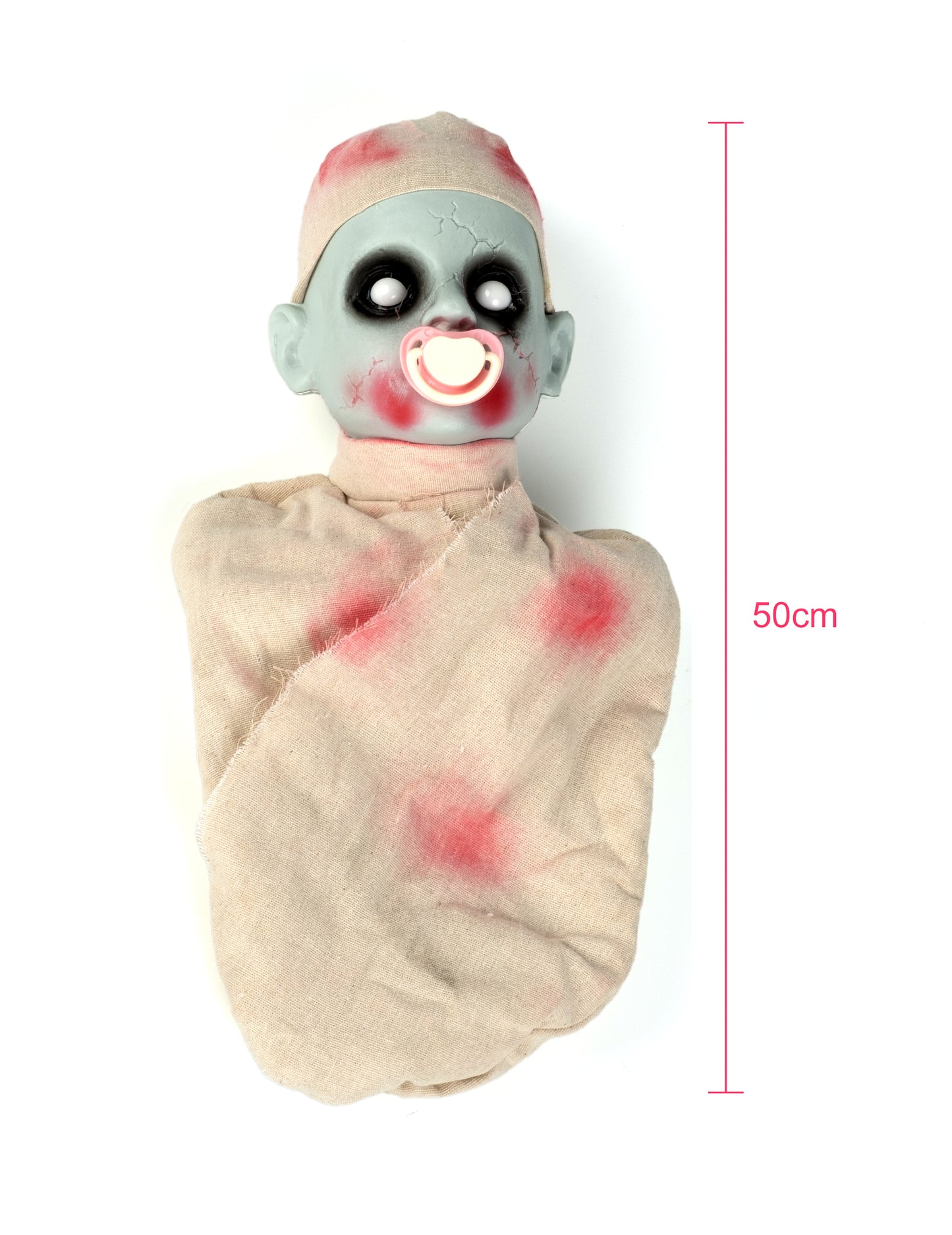 Bébé zombie ensanglantée lumineux et sonore 50 cm