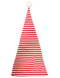 Bonnet de nuit rayé rouge et blanc avec pompon adulte