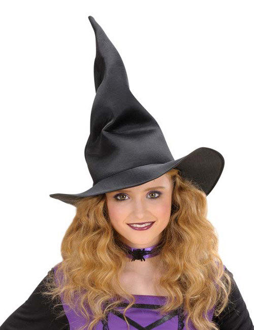 Chapeau noir de sorcière pliable pour enfant