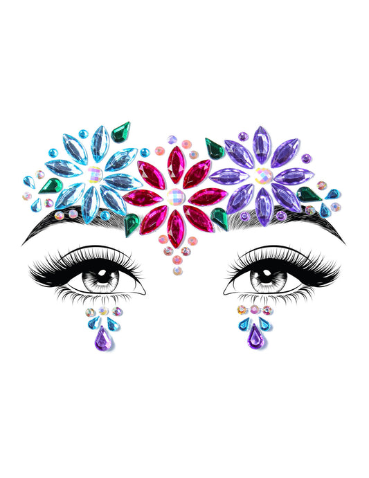 Bijoux pour visage adhésifs dahlia