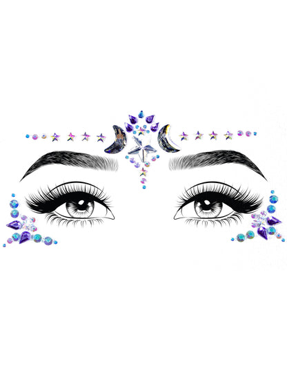 Bijoux pour visage adhésifs lunaire