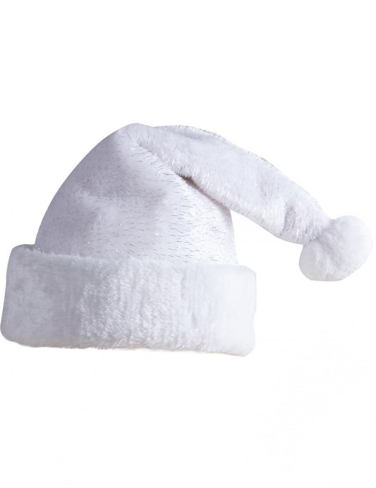 Bonnet de Père Noël blanc argent enfant