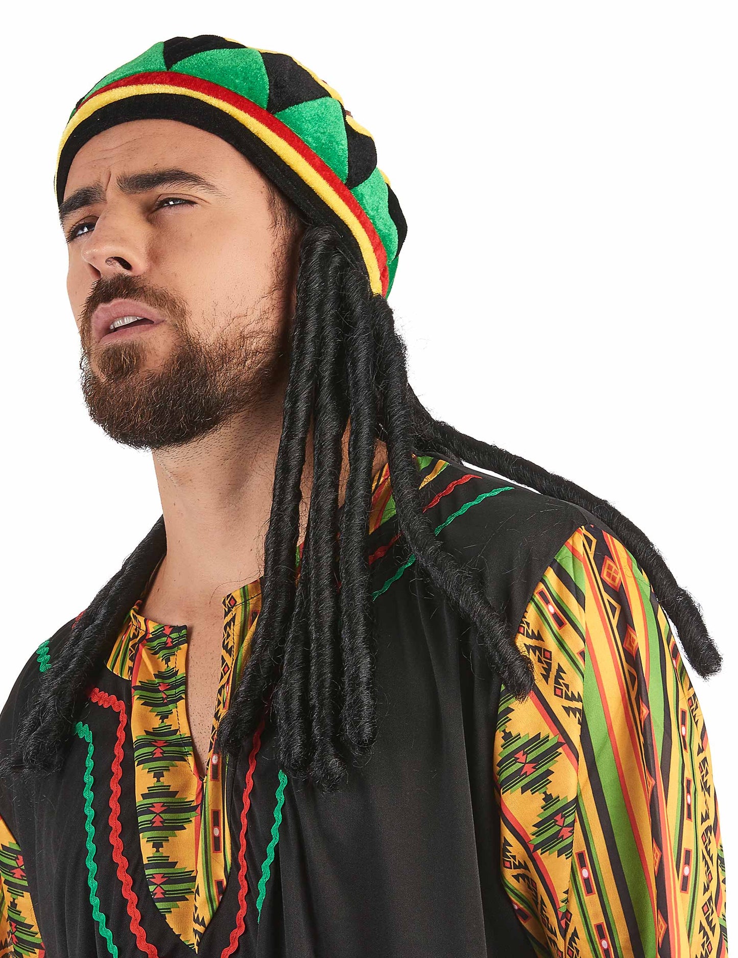 Bonnet rasta velours avec dreadlocks adulte