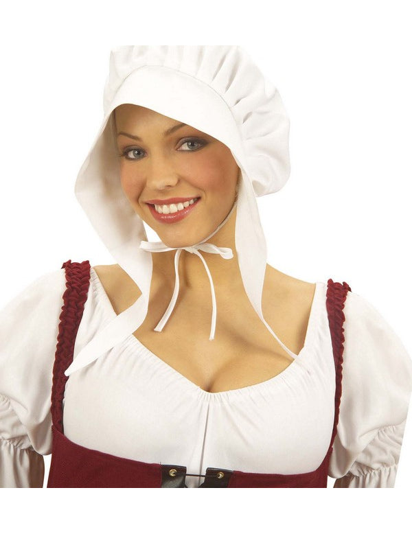 Bonnet servante blanc femme