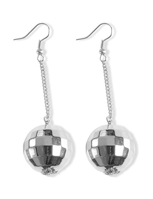 Boucles d'oreilles boules disco femme