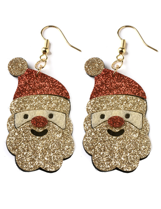 Boucles d'oreilles Père Noël à paillettes