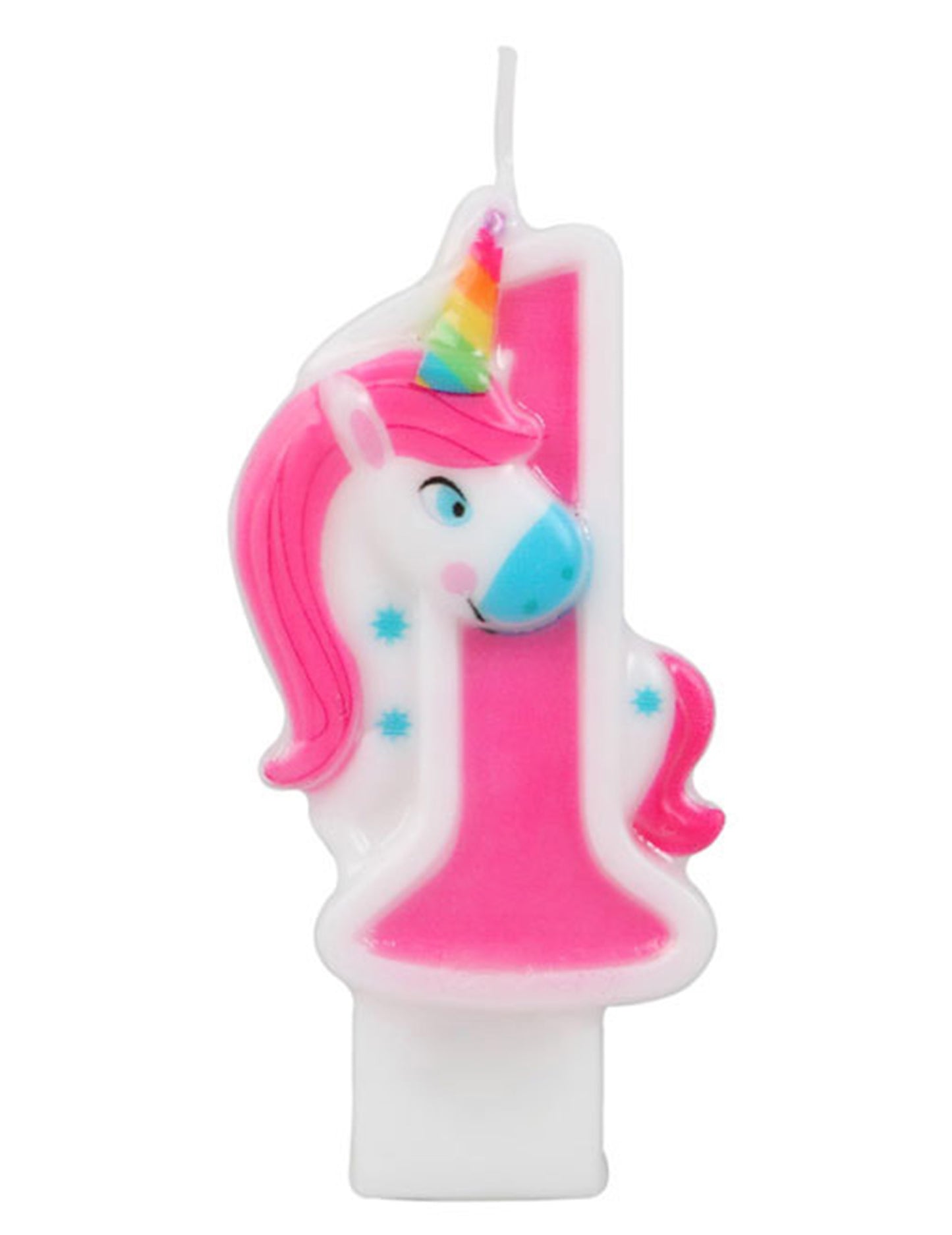 Bougie chiffre rose licorne 14 cm