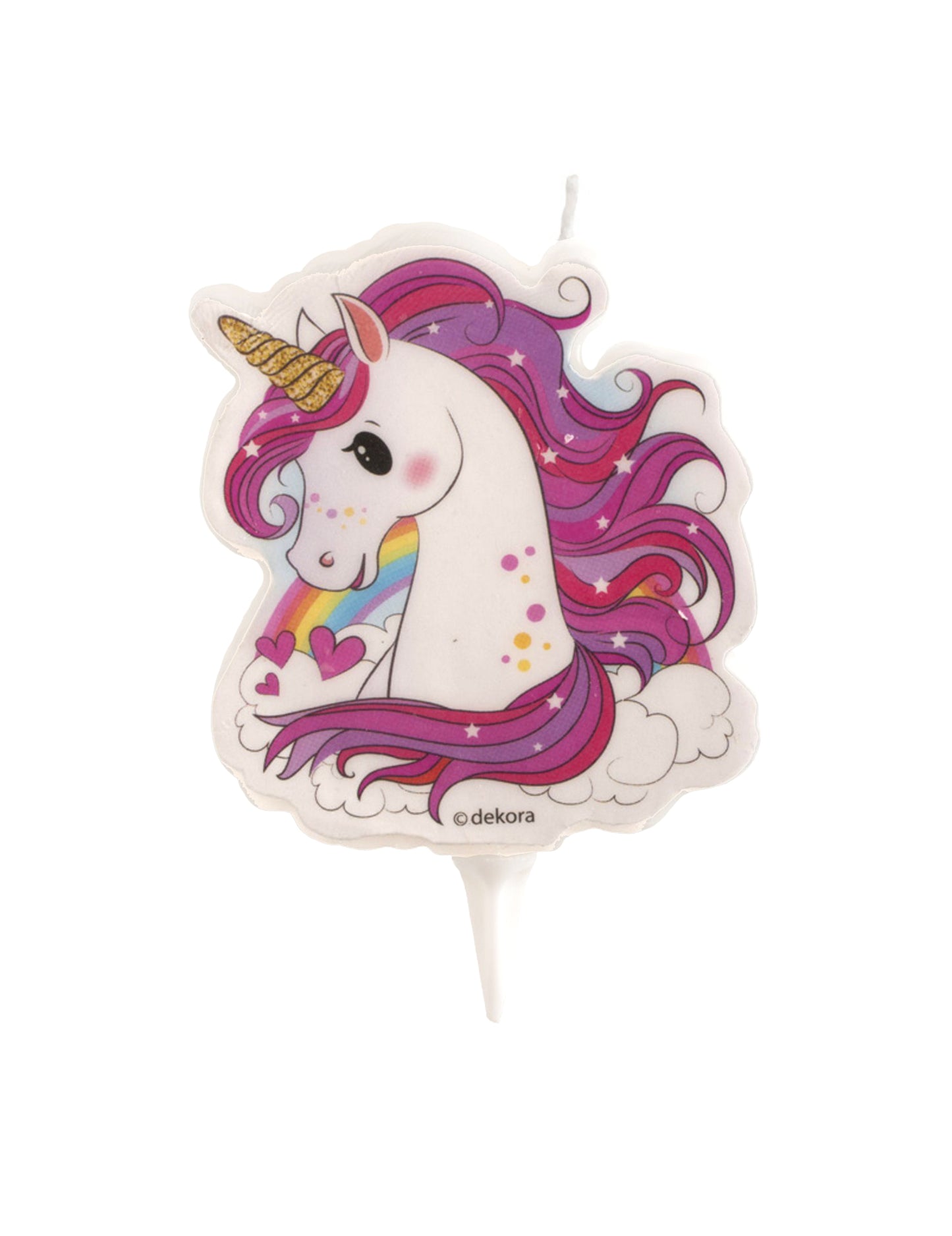 Bougie d'anniversaire licorne magique 7,5 cm