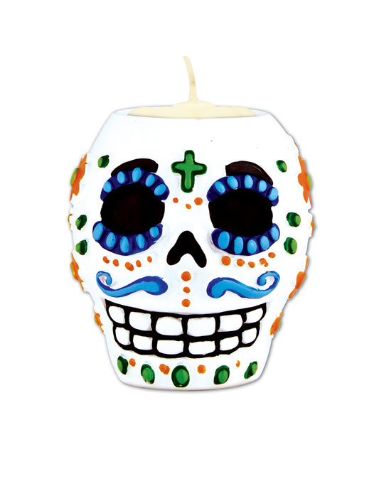 Bougeoir crâne Dia de los Muertos 7 cm