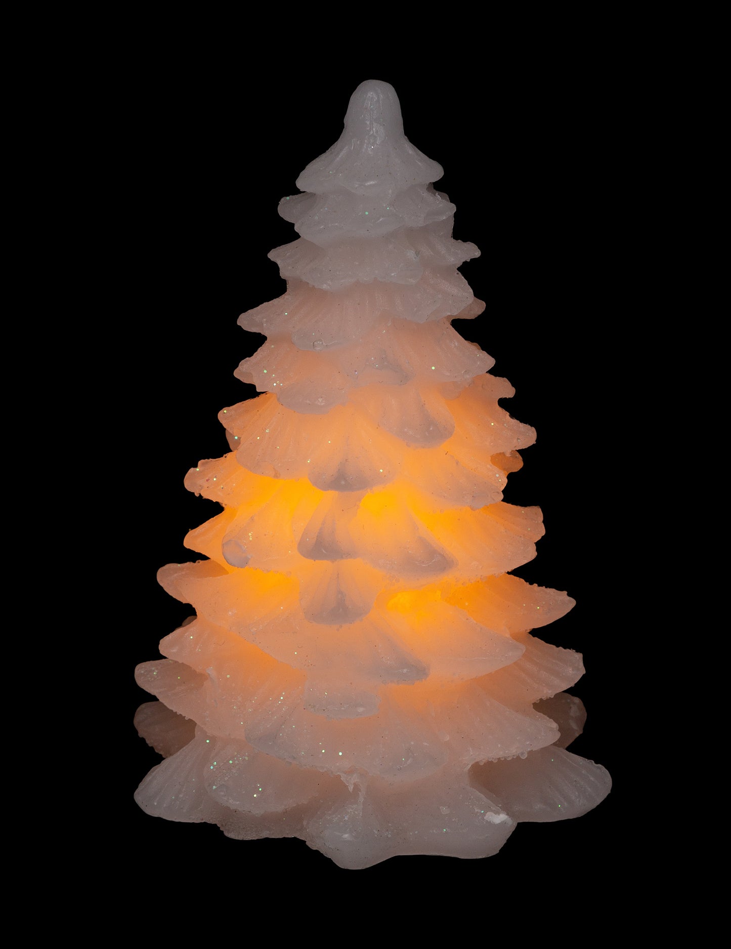 Bougie lumineuse sapin blanc LED 9,5 cm